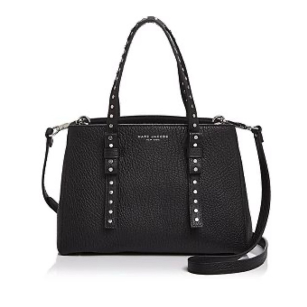 Marc Jacobs Mini T Black Leather studded Tote cross body